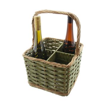 Bottle Basket "Washed Green"