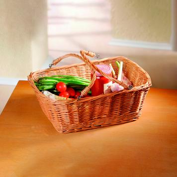 Shopping Basket made of Solid Willow "Square"