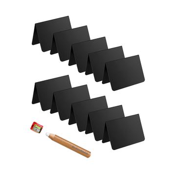 Vorteilspack 10x Tischkreidetafel „Dachform" + 1 Kreidemarker